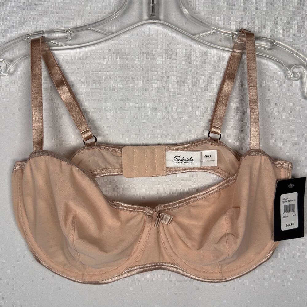 NWT Frederick's Of Hollywood Bras Milan Nude Sexy Women Balconette Bra Size 40D